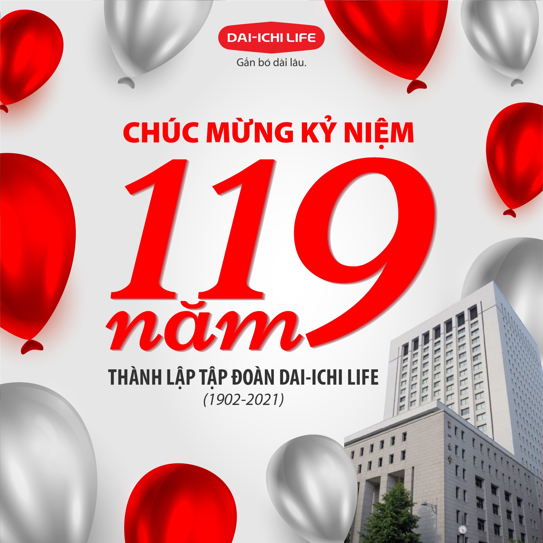 Tập đo&agrave;n Dai-ichi Life vừa kỷ niệm 119 năm th&agrave;nh lập (15/9/1902 &ndash; 15/9/2021)